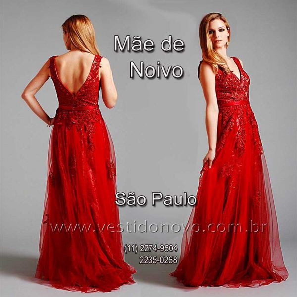 Vestido vermelho, plus size, mãe de noiva da CASA DO VESTIDO NOVO, aclimação