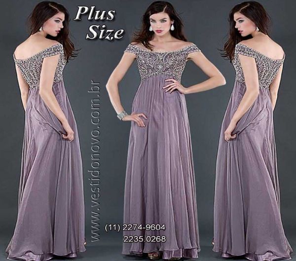 Vestido lilas plus size, mãe de noiva