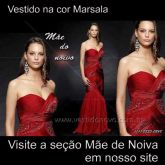 Vestido Mãe da Noiva, marsala, em seda importada