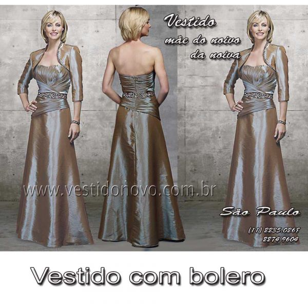 Vestido com bolero em tafetta , mãe de noiva da CASA DO VESTIDO NOVO aclimação / vila mariana , sp