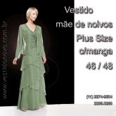 Vestido verde plus size, tamanho grande casaquinho  manga longa