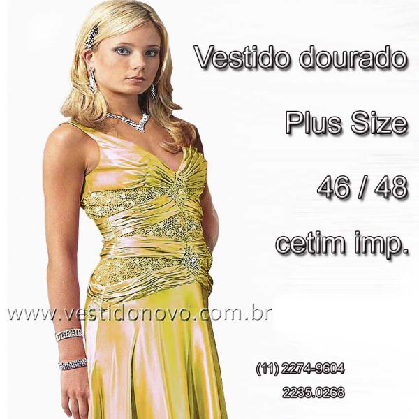 Vestido dourado plus size, mãe de noiva, mae de noivo