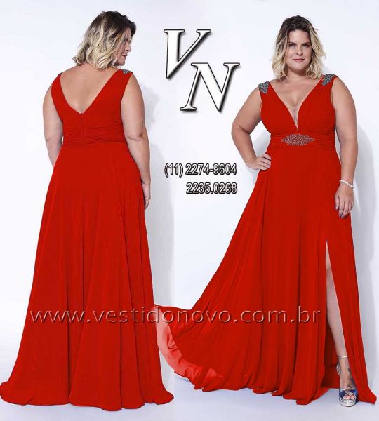 Vestido vermelho plus size, mae do noivo, da LOJA VESTIDO NOVO zona sul