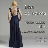 Vestido mãe de noiva, segunda pele e renda, azul marinho