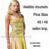 Vestido dourado plus size, mãe de noiva, mae de noivo