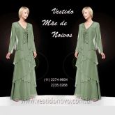 Vestido verde, manga comprida, mãe de noiva CASA DO VESTIDO NOVO, aclimação / vila mariana